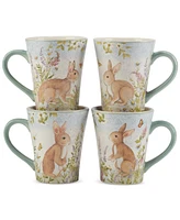 Certified International Easter Meadow Ceramic Mugs, Set of 4