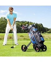 4 Wheels Folding Golf Pull Push Cart Trolley