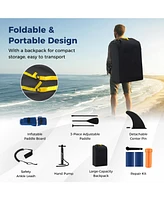 Inflatable Paddle Board with Removable Fin and Backpack