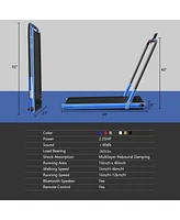 2.25 Hp 2-in-1 Folding Walking Pad Treadmill with Remote Control and Led Display