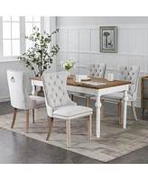 Modern High-End Tufted Contemporary Flax Upholstered Dining Chair for Elegant Rooms