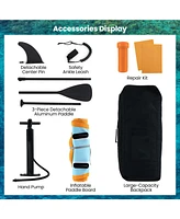 Inflatable Stand up Paddle Board with Adjustable Paddle and 3 Fins for Adults & Youths