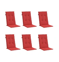 Garden Highback Chair Cushions 6 pcs Red 47.2"x19.7"x1.2" Fabric