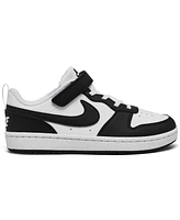 Nike Little Kids' Court Borough Low Recraft Fastening Strap Casual Sneakers from Finish Line