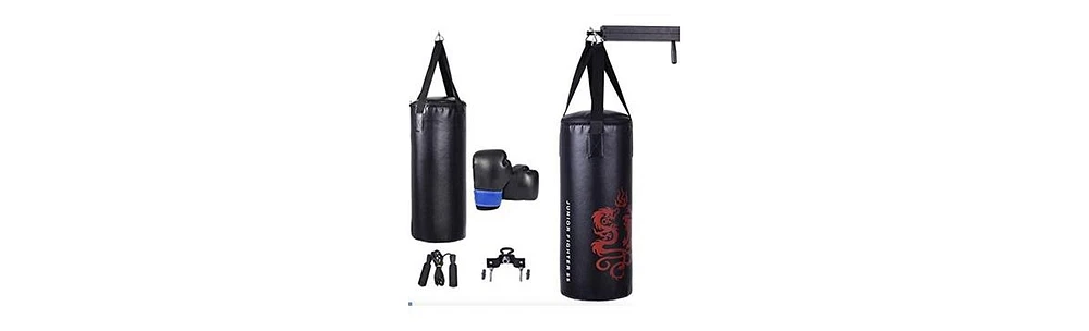 5 Pieces 40lbs Filled Punching Boxing Set with Jump Rope and Gloves