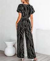 Women's Abstract Dot Wide Leg Jumpsuit