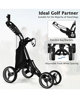 Lightweight Foldable Collapsible 4 Wheels Golf Push Cart