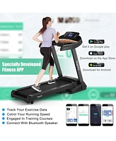 3.75HP Electric Folding Treadmill with Auto Incline 12 Program App Control