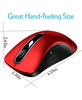 memzuoix 2.4G Wireless Mouse, 1200 Dpi Mobile Optical Cordless Mouse with Usb Receiver, Portable Computer Mice for Laptop, Pc, Desktop, MacBook, 5 But