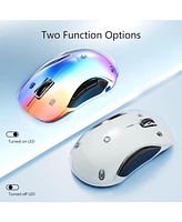 memzuoix 2.4G Led Wireless Mouse, Rechargeable Ergonomic Mouse with Detachable Cover, 1200 Dpi Portable Optical Computer Mouse with Usb Receiver for L