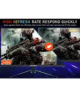 memzuoix 27-Inch Qhd Gaming Monitor 165Hz, Ips Pc Monitor with Rainbow Lights, 1ms, 99% sRGB, FreeSync G-Sync Compatible, Eye Care, Vesa Mountable, Hd