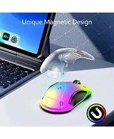 memzuoix 2.4G Wireless Mouse, Cordless Computer Mice Wireless Mouse for Laptop, Desktop, Pc, MacBook- 2 Pack (Led Rechargeable Wireless Mouse Ergonomi