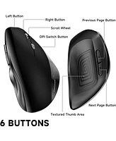 memzuoix 2.4G Wireless Mouse, Cordless Computer Mice Wireless Mouse for Laptop, Desktop, Pc, MacBook- 2 Pack (Led Rechargeable Wireless Mouse+Black Er