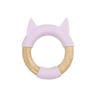 GooseWaddle Lavender Kitty Circle Silcone + Wood Teether