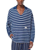 Scotch & Sode Men's Loose Terry Stripe Sweatshirt
