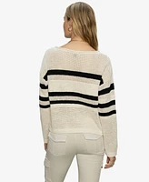 Sanctuary Women's Sporty Stripe Cotton Open-Knit Sweater