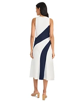 Maggy London Women's Colorblocked Sleeveless Midi Dress