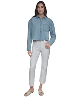 Dkny Jeans Women's Cropped Chambray Shirt - Kyj