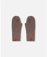 Deux par Boy Knit Mittens Taupe - Toddler|Child