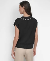 Dkny Women's Grommet Cap-Sleeve Sweater