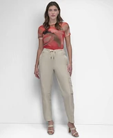 Dkny Women's High-Rise Taffeta Cargo Pants