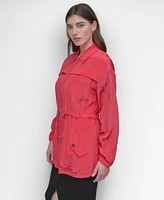 Dkny Women's Textured Anarak Drawstring Jacket