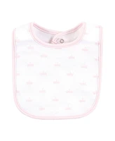 Hudson Baby Infant Girl Cotton Bib and Sock Set, Daddys Princess Crown, One Size