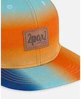 Deux par Deux Baby Boys Printed Cap Navy Blue, Turquoise, And Orange