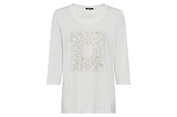 Olsen Embellished Metallic Print T-Shirt