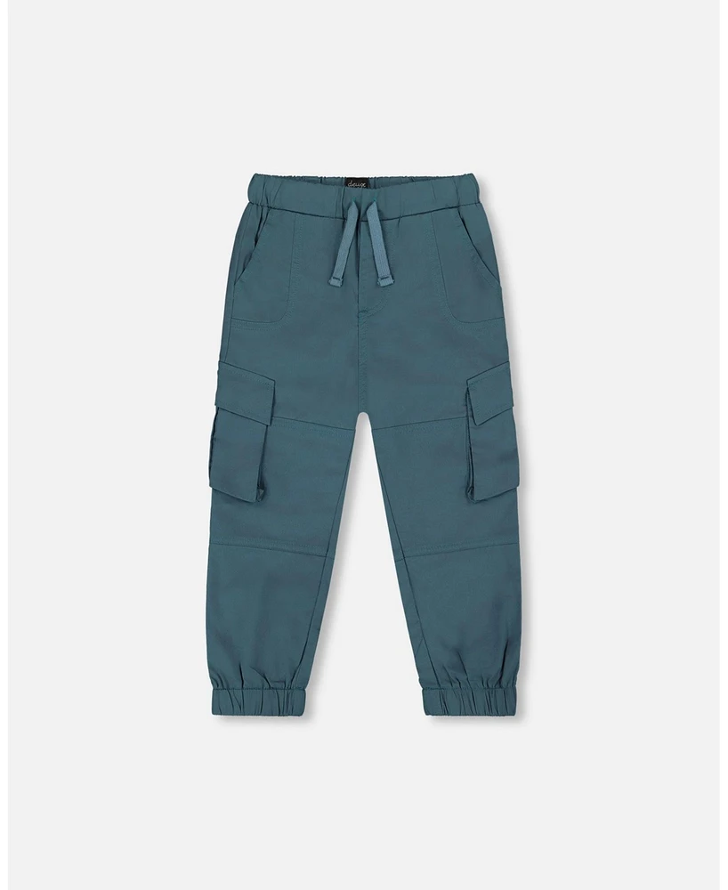 Deux par Toddler Boys Parachute Cargo Pocket Jogger Pants Dark Teal - Toddler|Child