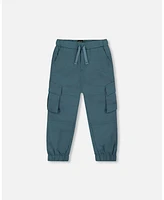 Deux par Toddler Boys Parachute Cargo Pocket Jogger Pants Dark Teal - Toddler|Child