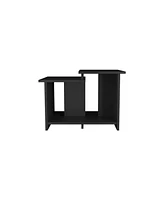 Naco Coffee Table with Open Storage, Melamine Finish, Natural Oak