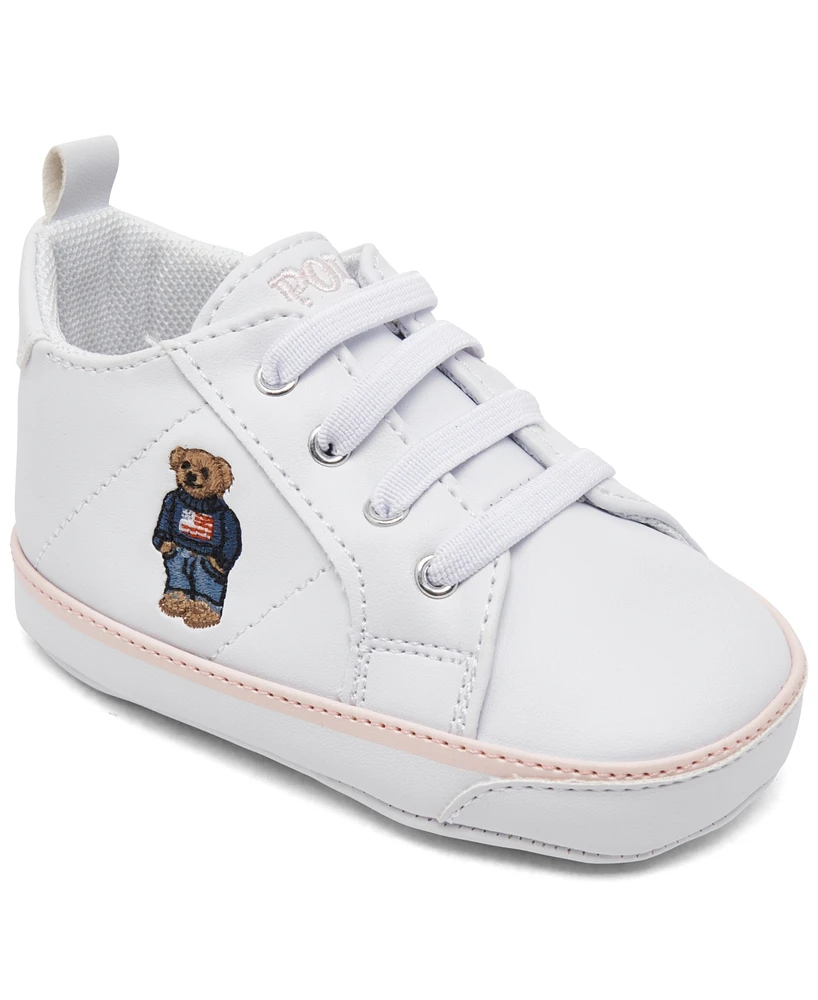 Polo Ralph Lauren Baby Girls Quilton Bear Gore Hi Crib Booties from Finish Line