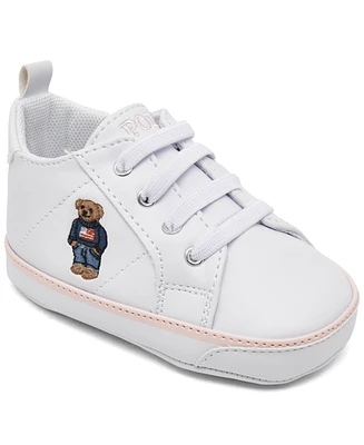 Polo Ralph Lauren Baby Girls Quilton Bear Gore Hi Crib Booties from Finish Line