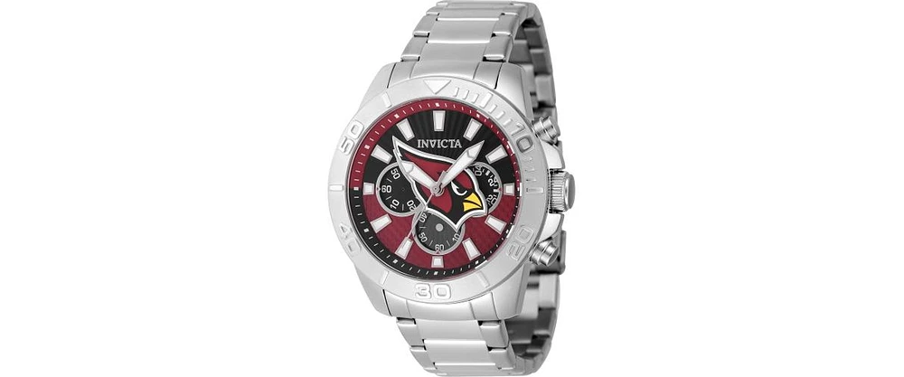 Invicta Men's 47960 Nfl Arizona Cardinals Quartz Multifunction Black, Red Dial Watch