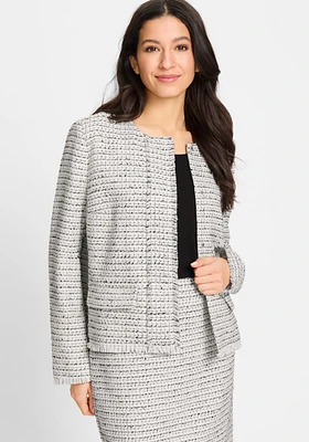 Olsen Collarless Tweed Jacket