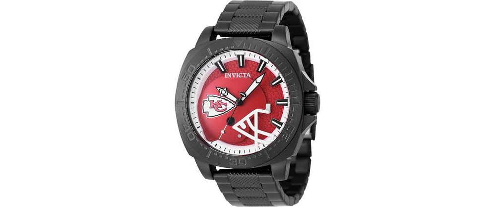 Invicta Men's 47876 Nfl Kansas City Chiefs Quartz 3 Hand White, Red Dial Watch