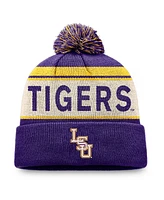 Top of the World Men's Purple Lsu Tigers Prime Cuffed Knit Hat with Pom