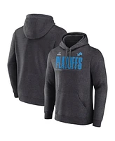 Fanatics Men's Heather Charcoal Detroit Lions 2024 Nfl Playoffs Fleece Pullover Hoodie