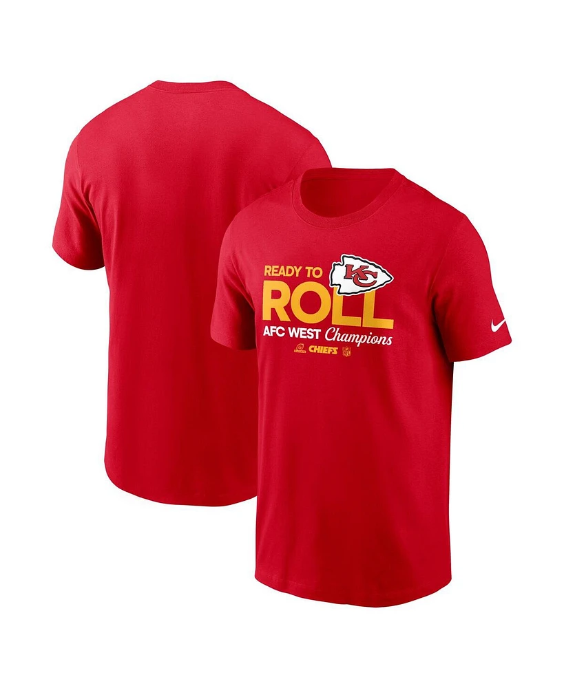 Nike Men's Red Kansas City Chiefs 2024 Afc West Division Champions Locker Room Trophy Collection T-Shirt