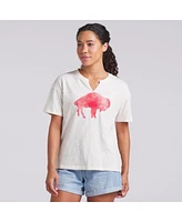 Fanatics Women's Cream Buffalo Bills Slub V-Neck T-Shirt