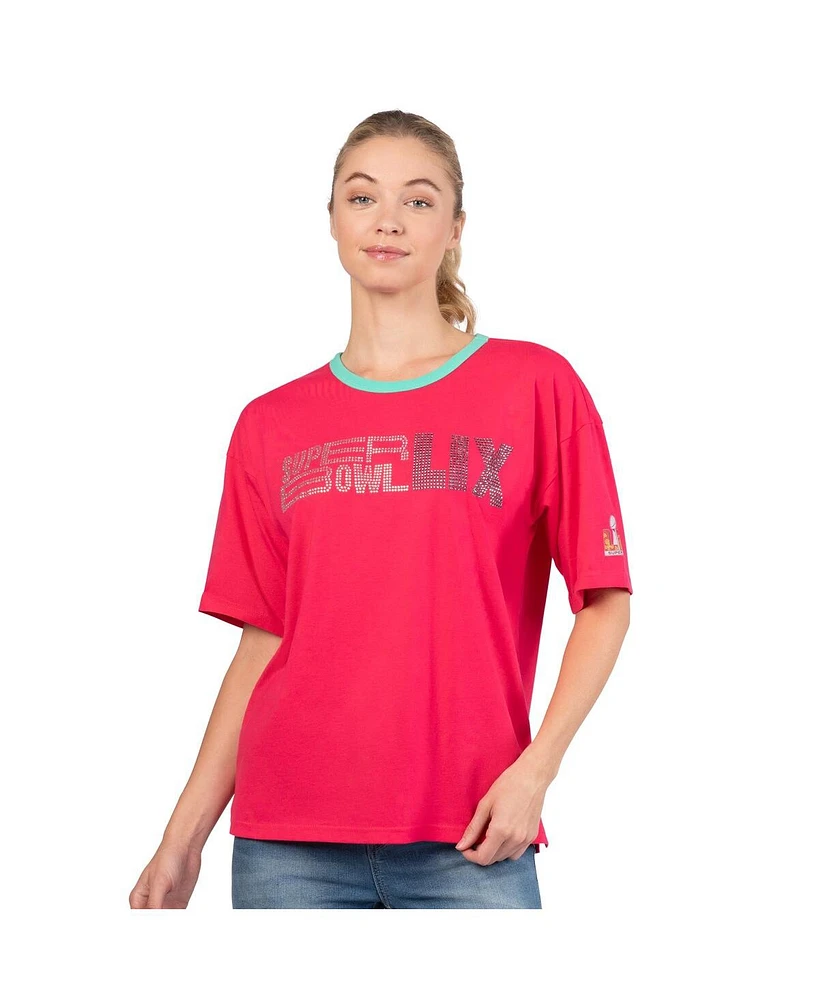 G-iii 4Her by Carl Banks Women's Red Super Bowl Lix Mvp Oversized T-Shirt