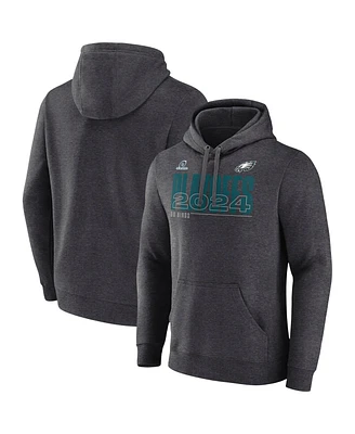 Fanatics Men's Heather Charcoal Philadelphia Eagles 2024 Nfl Playoffs Pullover Hoodie