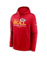 Nike Men's Red Kansas City Chiefs 2024 Afc West Division Champions Locker Room Trophy Collection Pullover Hoodie