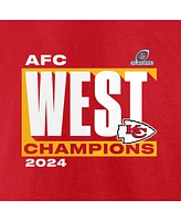 Fanatics Men's Red Kansas City Chiefs 2024 Afc West Division Champions Conquer T-Shirt