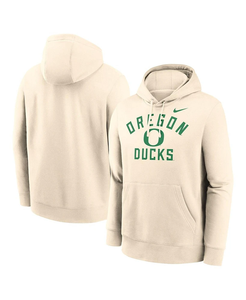 Nike Men's Cream Oregon Ducks Arch Logo Pullover Hoodie