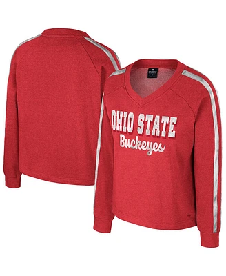 Colosseum Women's Scarlet Ohio State Buckeyes Treasures Long Sleeve V-Neck T-Shirt