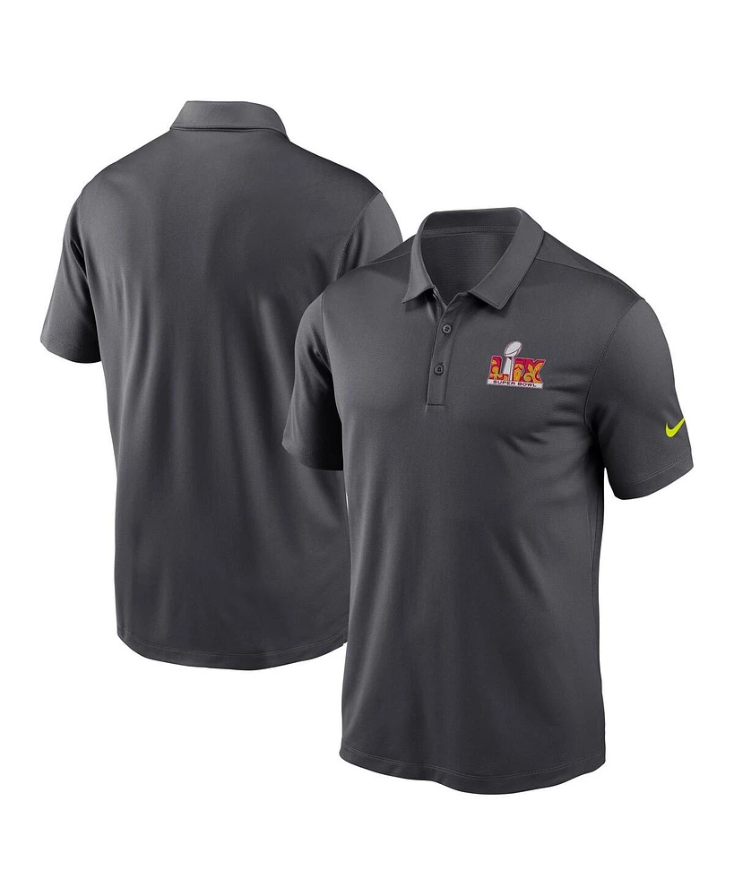 Nike Men's Anthracite Nfl Super Bowl Lix Franchise Performance Polo