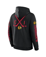 Fanatics Men's Black Chicago Blackhawks Big City Legacy Fleece Pullover Hoodie