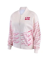 Wear by Erin Andrews Women's Tan Super Bowl Lix Team Print Track Jacket